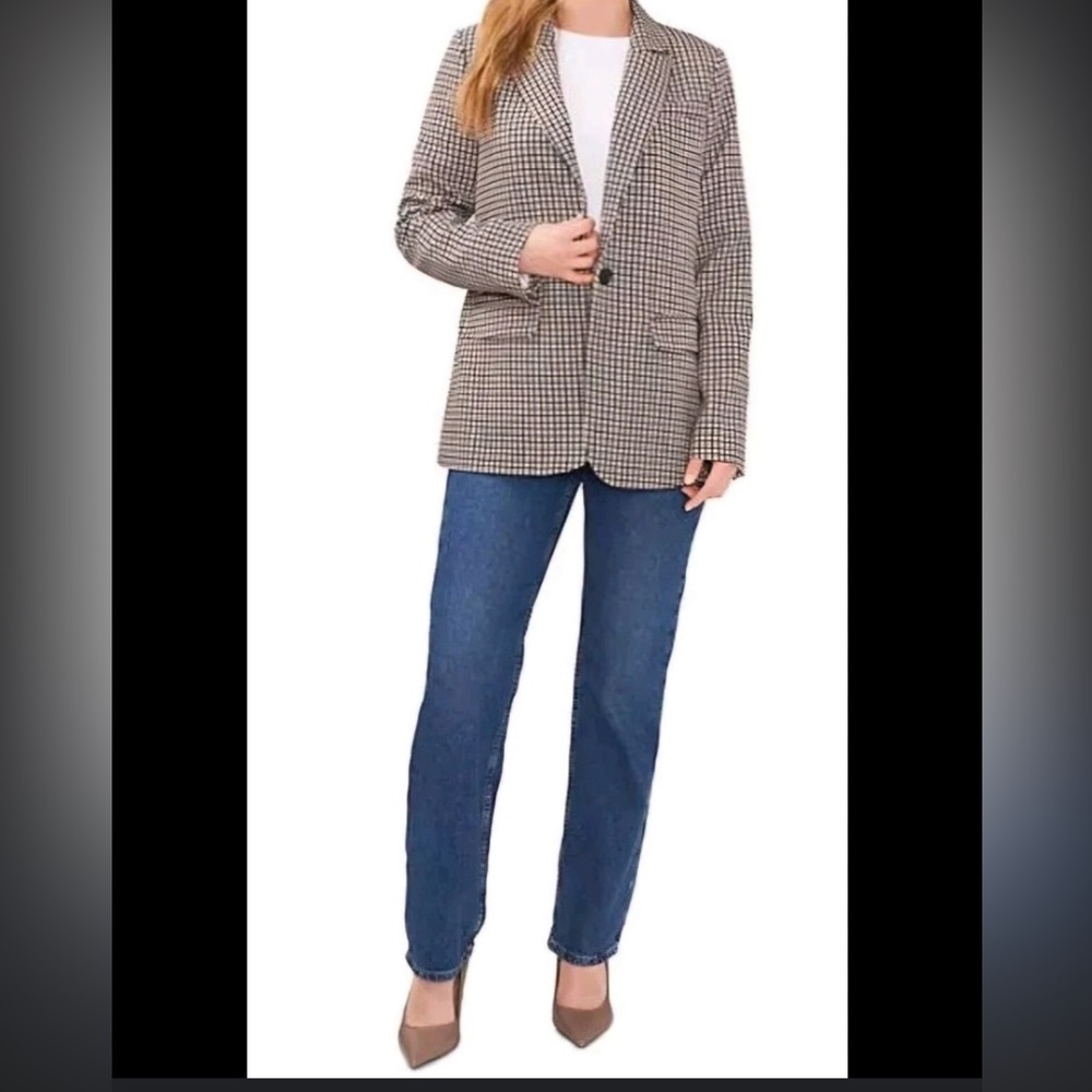 Vince Camuto Glen plaid lightweight Blazer single breasted button front Sz S